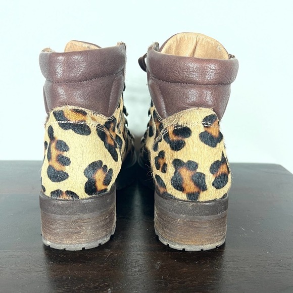 FREE PEOPLE LEOPARD‎ CALF HAIR COMBAT BOOTS WOMEN'S SIZE 37 - Picture 9 of 13